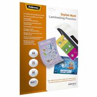 Lamineringslomme, Fellowes Stylish mat 80&micro;m, A4 transparent  kasse med 10 pakker