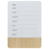 Glastavle, Naga, hvid, 500x700mm ugetavle, Engelsk