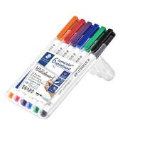 Whiteboardmarker, Staedtler Lumocolor 301 WP6, 1,0MM, Rund spids, assorteret 301 WP6, s&aelig;t af 6 stk