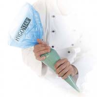 Spr&oslash;jtepose, 100 &micro;m, 280 x 530 mm, LD-PE lysebl&aring;, rulle a 100 stk F&oslash;devaregodkendt