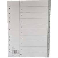 Register, Esselte, A4,210x297mm, gr&aring; Pakke med 10 s&aelig;t