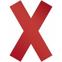 Skilt, Durable Duraline, 193 135x0,2x193mm kryds, r&oslash;d pakke a 5 stk