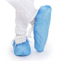 Skoovertr&aelig;k, 25 my Eco, LD-PE, bl&aring;x410mm x 150mm, pakke a 100 stk