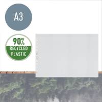 Plastlomme, Leitz Recycle transparent 100&micro;m, 297x420mm, plastik pakke a 25 stk