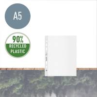 Plastlomme, Leitz Recycle transparent 100&micro;m, 148x210mm, plastik pakke a 25 stk