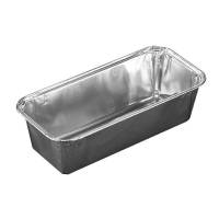 Foliebakke, Plus Pack, 1-Compartments Rektangul&aelig;r kapacitet 550ml,188x88x50mm aluminium, sort/aluminium pakke a 100 stk F&oslash;devaregodkendt