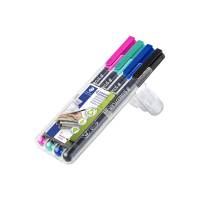 Permanent pen, Staedtler Lumocolor,  318 0,6MM, assorteret, 318 WP4-1 pakke a 4 stk