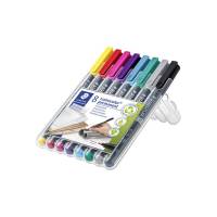 Permanent pen, Staedtler Lumocolor,  318 0,6MM, assorteret, 318 WP8-2 pakke a 8 stk