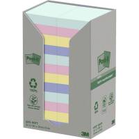 Post-it, Post-it, Recycled, assorteret 51x38mm, pakke a 24 stk