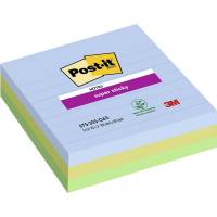 Notes, Post-it, Super sticky, assorteret 101x101mm, pakke a 3 stk