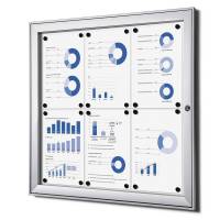 Opslagsskab, Twinco Twin, 740x700mm Med whiteboard, aluminium/gr&aring;