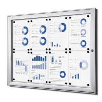 Opslagsskab, Twinco Twin, 960x700mm Med whiteboard, aluminium/gr&aring;