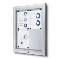 Opslagsskab, Twinco Twin, 760x600mm Med whiteboard, aluminium/gr&aring;