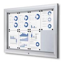 Opslagsskab, Twinco Twin, 760x1000mm Med whiteboard, aluminium/gr&aring;