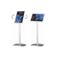 Brochure holder, Twinco Infostand, A3 med snapramme gulvmodel aluminium/gr&aring;