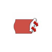 Prisetiket, Meto, Permanent 26x16mm neon r&oslash;d, pakke a 6 stk