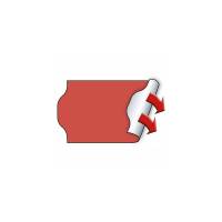 Prisetiket, Meto, Permanent 26x16mm neon r&oslash;d, pakke a 12 stk