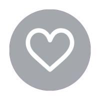 Forseglingsetiket, Meto, &Oslash;33mm, HJERTE 33x33mm gr&aring;, rulle a 500 etiketter