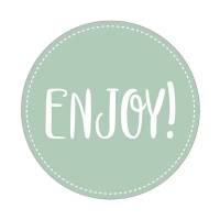 Forseglingsetiket, Meto, &Oslash;50mm, ENJOY 50x50mm gr&oslash;n, rulle a 500 etiketter