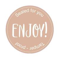 Forseglingsetiket, Meto, &Oslash;50mm, HJERTE 50x50mm brun, rulle a 500 etiketter