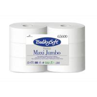 Toiletpapir Jumbo, BulkySoft, Premium Gigant M, 2 lag, hvid x 320.00m kasse a 6 ruller