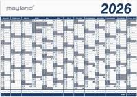 Kalender, Mayland, Wall 1x13 month &aring;r: 2026, hvid,