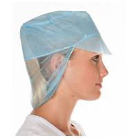 Engangs h&aring;rnet Peaked snood cap long hair, speciel mat bl&aring;, pakke a 500 stk