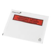 F&oslash;lgeseddellommer, Master'in Performance C6, 175 x 140 mm, transparent red-black printed Packing list Intet vindue, genanvendt LDPE karton a 1000 stk, palle a 96000 stk FSC Mix Credit