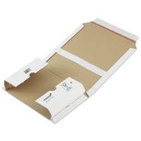 Bogomslag, Master'in Performance udvendig dim: 377 x 265 x 75 mm indre dim: 330 x 255 x 20 - 70 mm 1-lags  1.15,B-flute, 3.000 mm FEFCO n/a selvkl&aelig;bende lukning, afrivnin Testliner, hvid, Lille master-logo A4/LL, batch a 25 stk, palle a 1350 stk FSC Mix 7