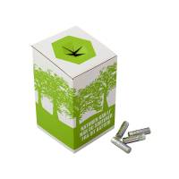 B&oslash;lgepapkasse, indre dim: 120 x 120 x 200 mm, 1-lags,B-flute, 3.000 mm s&aelig;rligt design, Kraftliner, hvid/brun Milj&oslash;kasse t/Batterier, bundt a 15 stk palle a 1650 stk, FSC Mix Credit