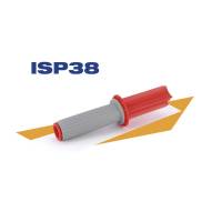 Dispenser til str&aelig;kfilm, Banderolefilm til h&aring;ndholdt brug, R&oslash;d til h&aring;ndstr&aelig;kfilm, 38 mm, v&aelig;gt: 0.090 kg karton a 12 stk, DISP38GREYIT