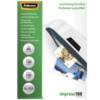 Lamineringslomme, Fellowes Premium 100&micro;m, Gloss 154x216mm transparent  pakke a 100 stk