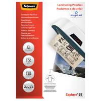 Lamineringslomme, Fellowes Premium 125&micro;m, Gloss 303x426mm transparent  pakke a 100 stk