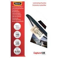Lamineringslomme, Fellowes Premium 125&micro;m, Gloss 65x95mm transparent  pakke a 100 stk