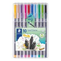 Fineliner, Staedtler Triplus,  334 0,1-0,5MM, assorteret, S&aelig;t med 10 stk