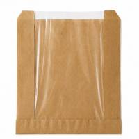 Sandwichpose, 210 x 215 x 215 mm flat bag, Papir + PE, brun pakke a 250 stk, F&oslash;devaregodkendt