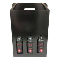 Forsendelseskasse til vinflask udvendig dim: 340 x 255 x 174 mm indre dim: 340 x 255 x 174 mm, 1-lags E-flute, s&aelig;rligt design, Kraftliner brun, Yderkasse til 6 flasker bundt a 10 stk, palle a 480 stk