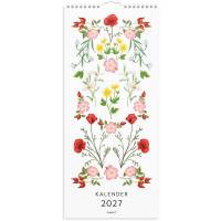 V&aelig;gkalender, Mayland Floral Delicate flowers, 190x434mm &aring;r: 2027, Flerfarvet,, FSC Mix Credit