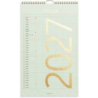 V&aelig;gkalender, Mayland Familie, Family 220x430mm &aring;r: 2027, sort,, FSC Mix Credit