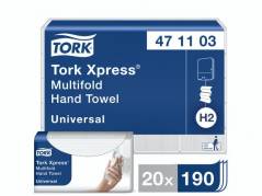 Papirhåndklæde Tork Xpress H2 Universal 2-lags 471103 3800stk/kar