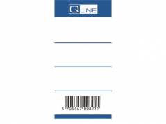 Rygetiket Q-Line blå bred t/brevordnere m/75mm ryg 100stk/pak