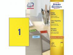 Etiket Avery gul 210x297mm 3473 1stk/ark 100ark/pak