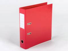 Brevordner, Q-Line rød, Metalskinne, 75mm, 210x297mm Number of rings: 2 æske a 10 stk
