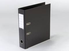 Brevordner, Q-Line sort, Metalskinne, 75mm, 210x297mm Number of rings: 2 æske a 10 stk