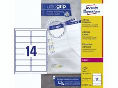 Laseretiket Avery 99,1x38,1mm 14/ark 100ark/pak L7163