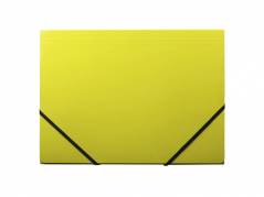 Elastikmappe, Q-Line DKF gul, M/3 KLAPPER, 210x297mm Karton/elastik pakke a 10 stk
