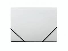 Elastikmappe, Q-Line DKF hvid, M/3 KLAPPER, 210x297mm Karton/elastik pakke a 10 stk