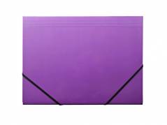 Elastikmappe, Q-Line DKF lilla, M/3 KLAPPER, 210x297mm Karton/elastik pakke a 10 stk