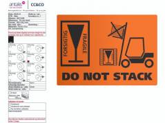 Etiket m/tryk Do not stack 140x99,2mm 500stk/rl