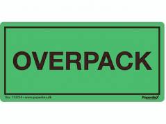 Fareetiket Overpack grøn/sort 50x100mm 250stk